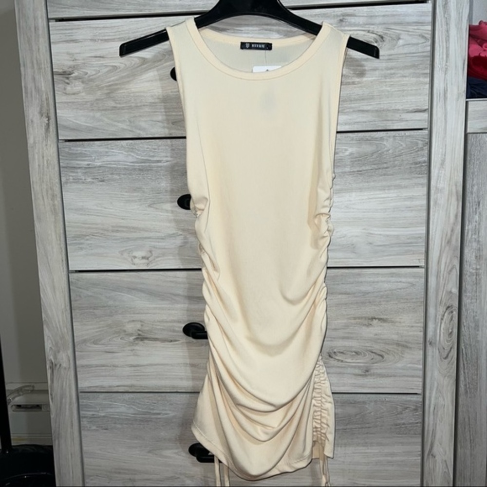 NWT  BTFBM Cotton Ruched Drawstring Sexy Party Dress - Picture 12 of 13